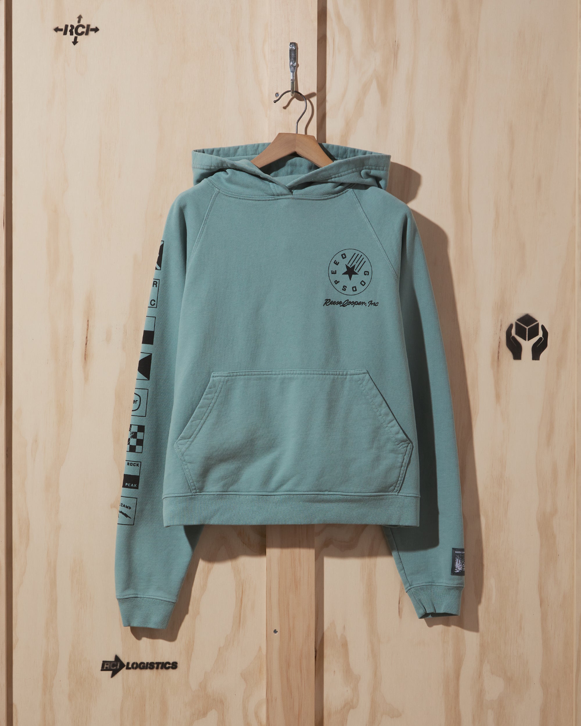 SS22 Flags Hooded Sweatshirt in Green