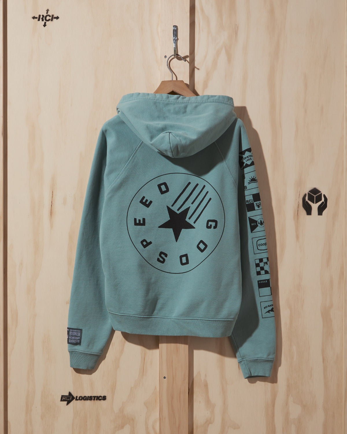 SS22 Flags Hooded Sweatshirt in Green