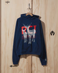 SS20 RCI Deer Print Hooded Sweatshirt in Navy