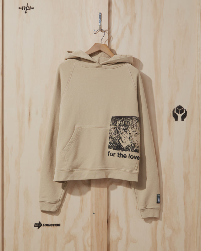 AW21 Stamp Print Hooded Sweatshirt in Khaki