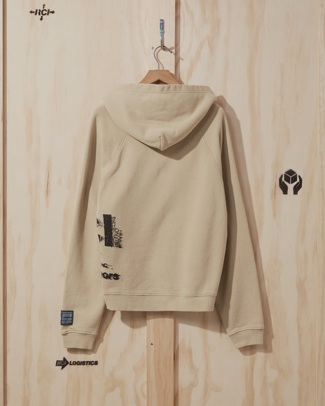 AW21 Stamp Print Hooded Sweatshirt in Khaki