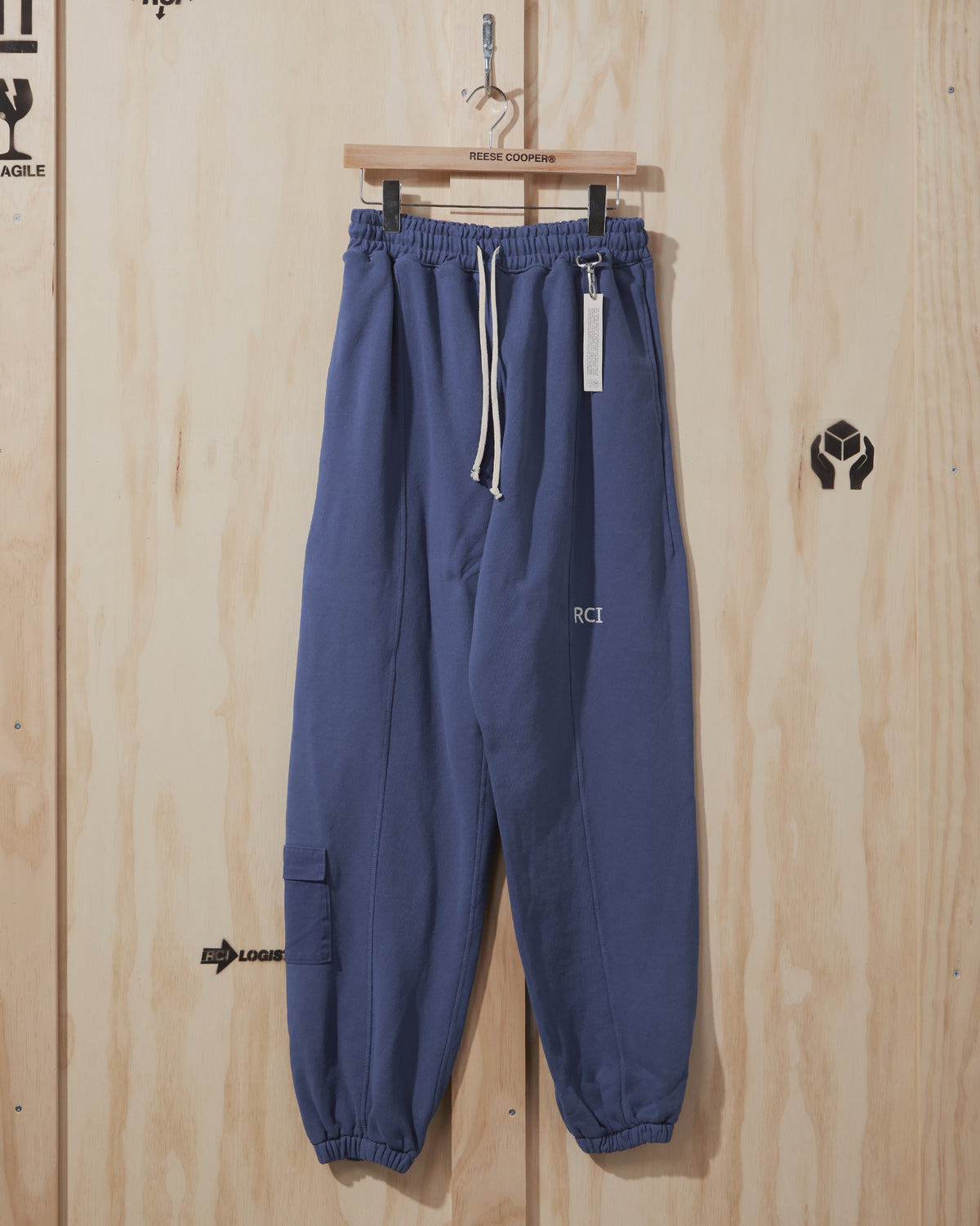 SS21 RCI Embroidered Sweatpant in Slate Blue