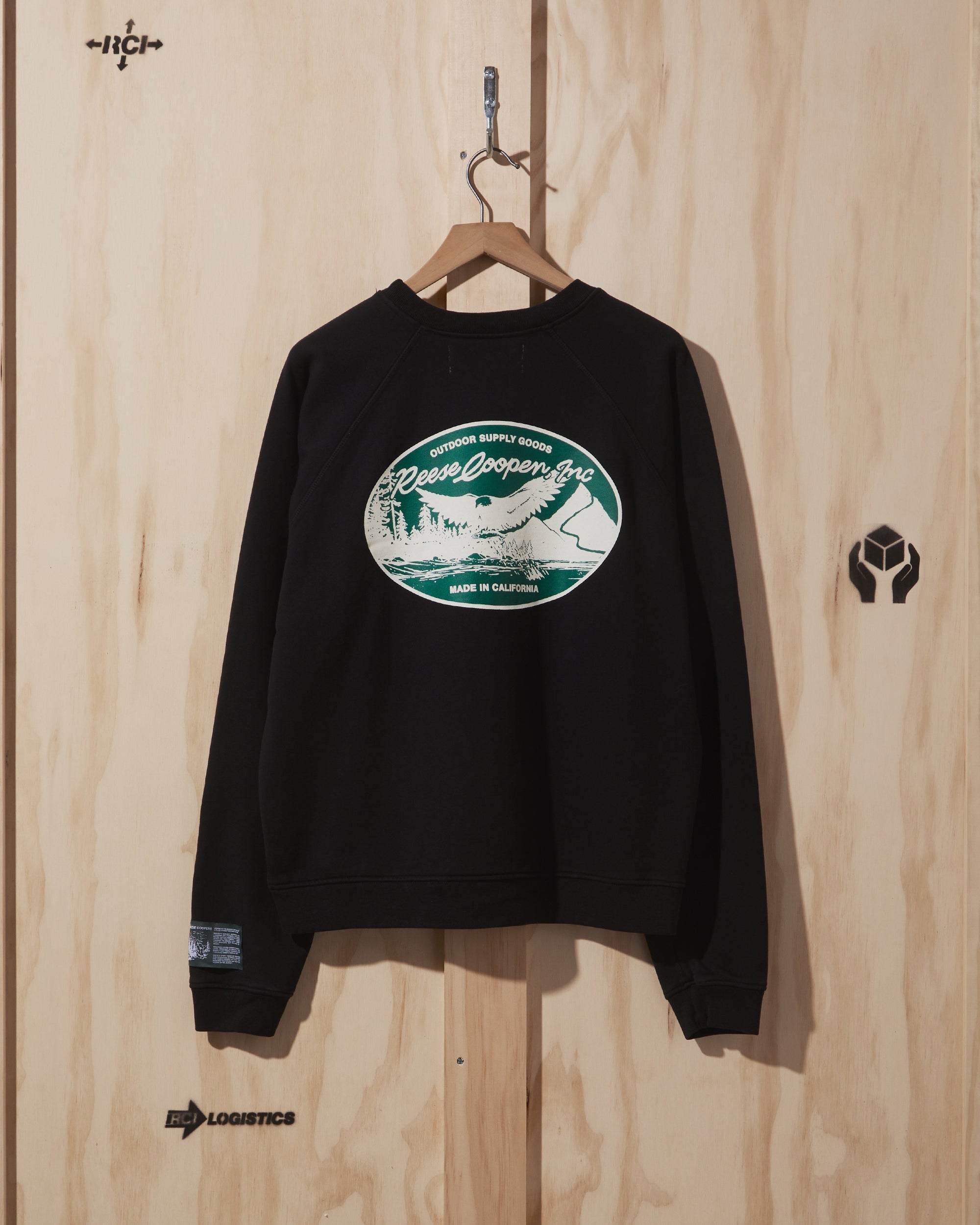 SS22 Eagle Crewneck Sweatshirt in Black