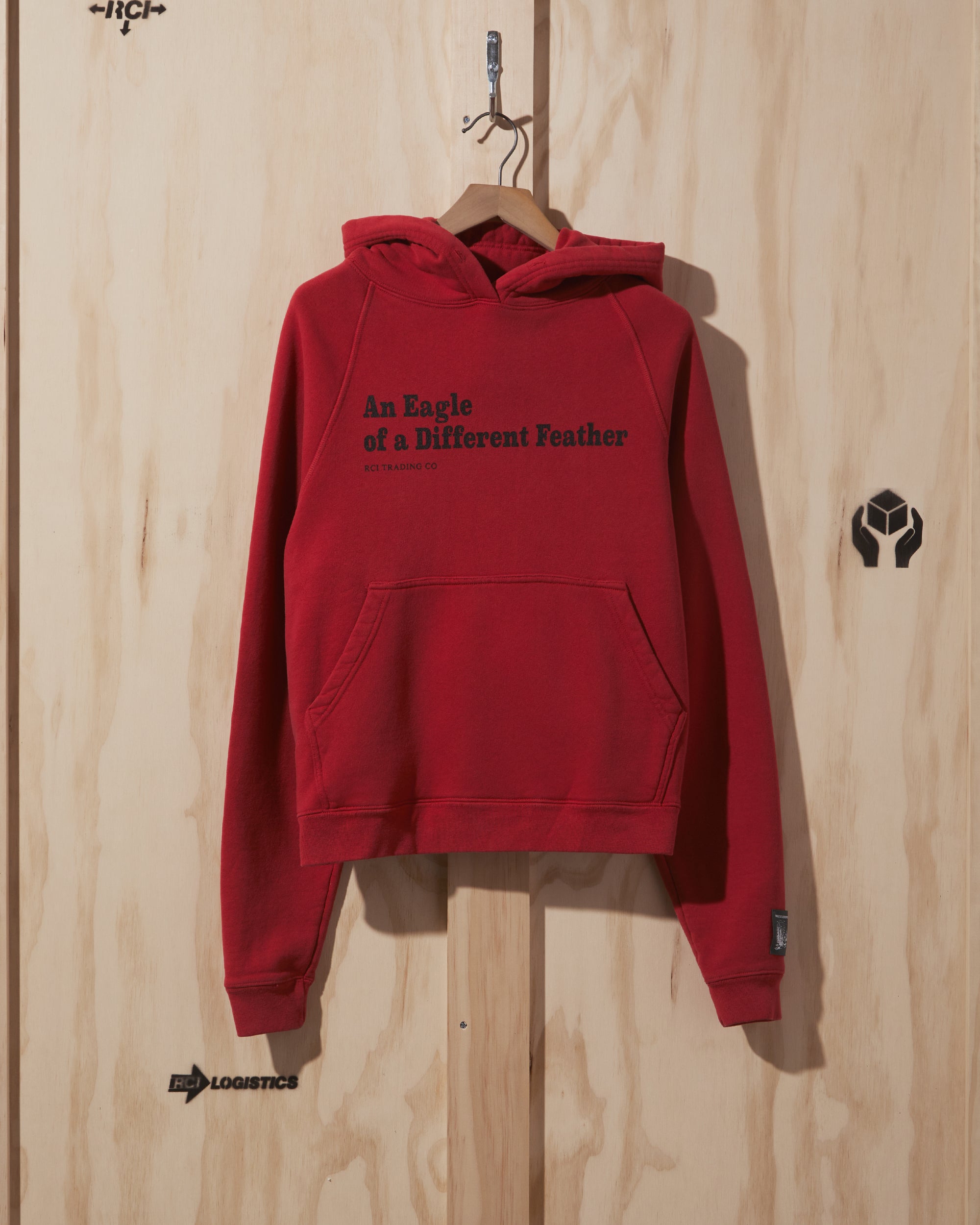 SS21 Eagle Of A Different Feather Hooded Sweatshirt in Red