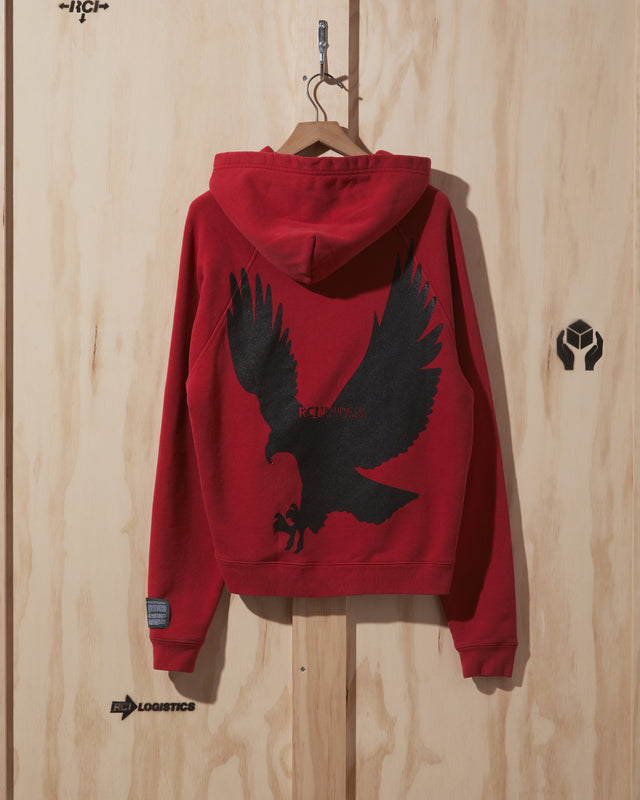 SS21 Eagle Of A Different Feather Hooded Sweatshirt in Red