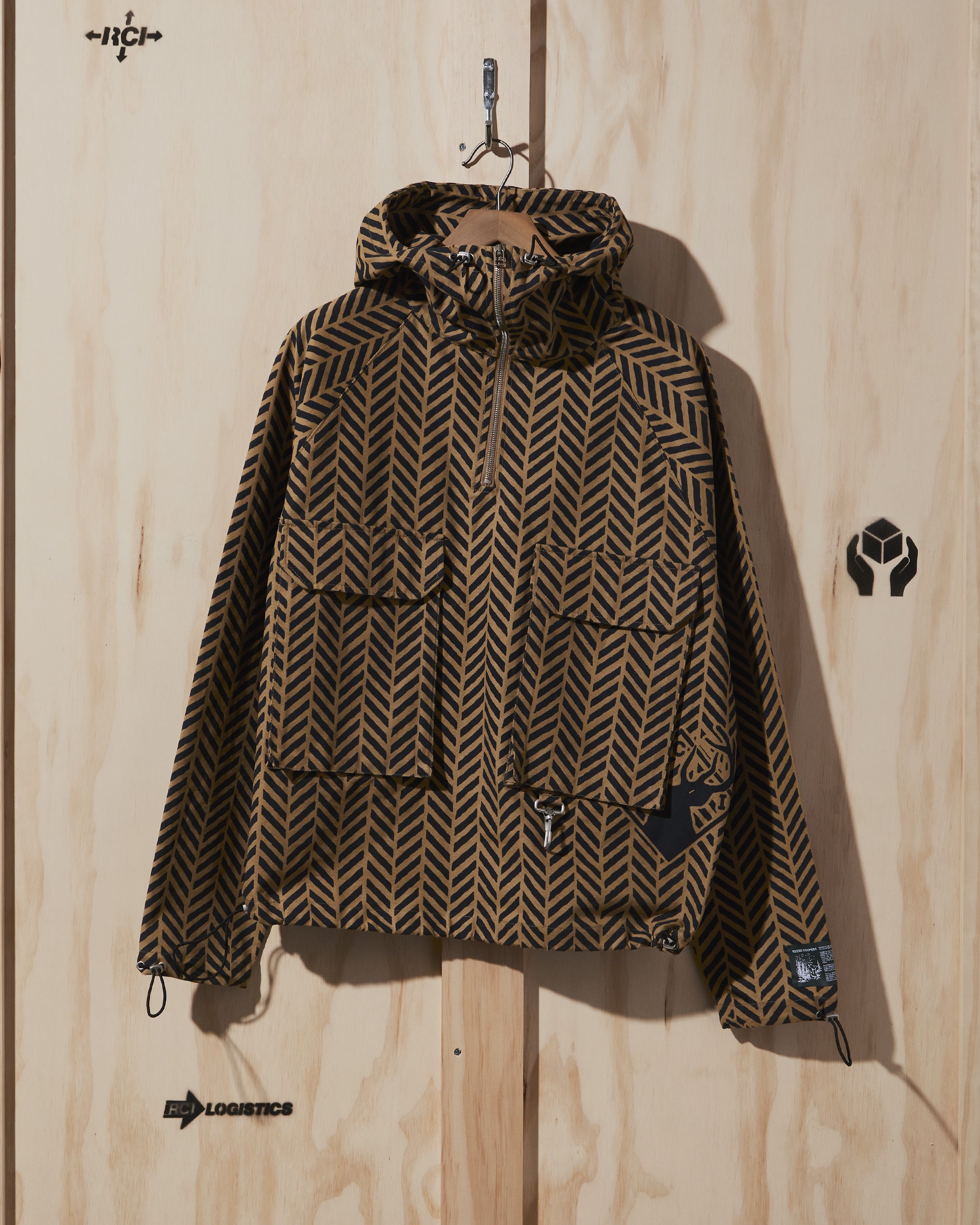 AW22 Herringbone Print Cotton Anorak