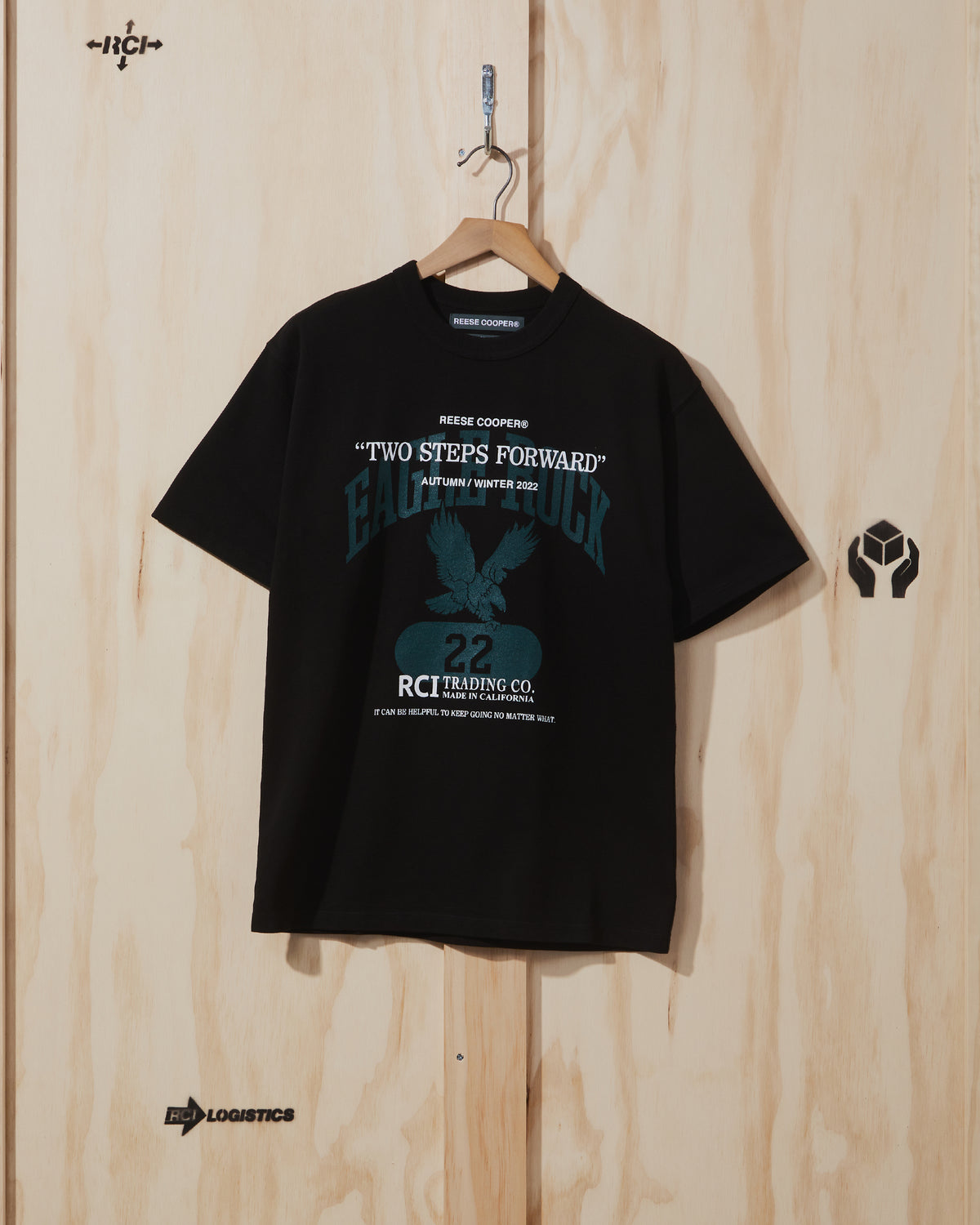 AW22 Two Steps Forward T-Shirt in Black