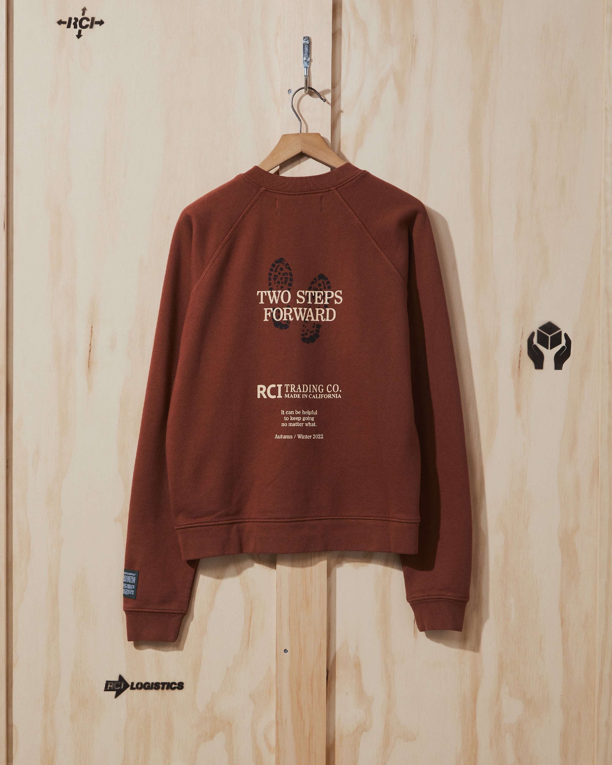 AW22 Two Steps Forward Crewneck Sweatshirt in Brown – REESE COOPER®