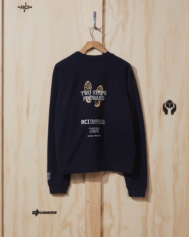 AW22 Two Steps Forward Crewneck Sweatshirt in Navy