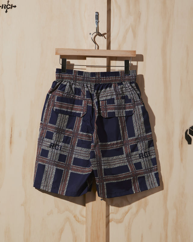 AW22 Ripstop Shorts in Navy Plaid