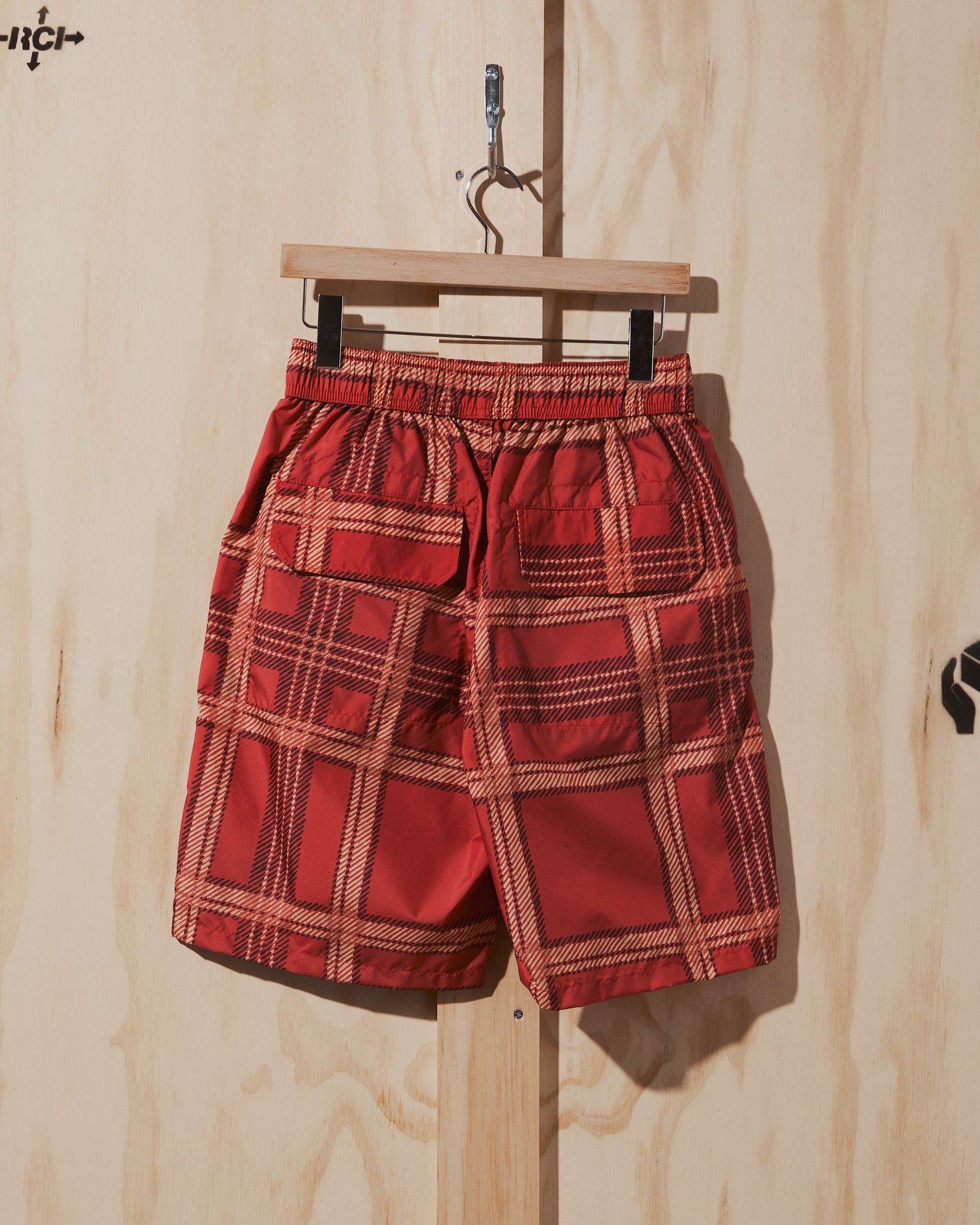 AW22 Ripstop Shorts in Red Plaid