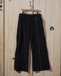 SS23 Asymmetrical Zipped Nylon Trouser in Black