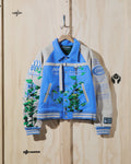 SS23 Embroidered Vines Varsity Jacket in Sky Blue