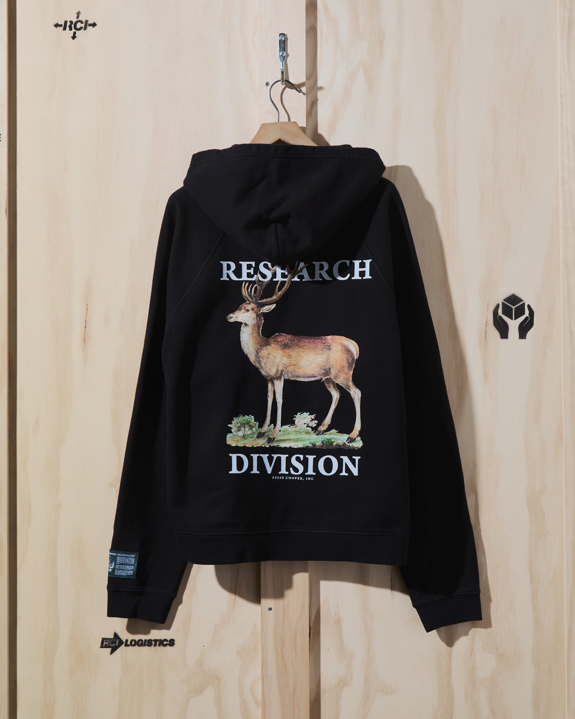 SS23 Deer Painting Hooded Sweatshirt in Black