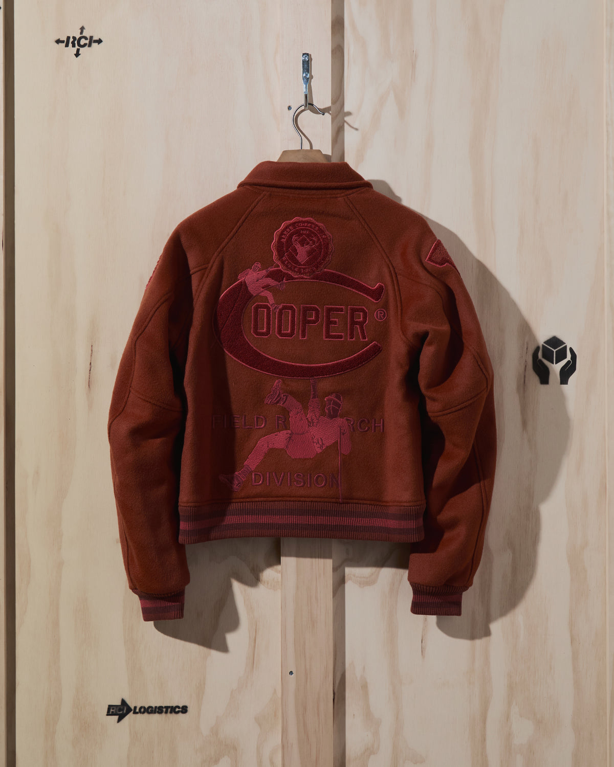 AW23 Research Division Wool Varsity Jacket in Burnt Orange