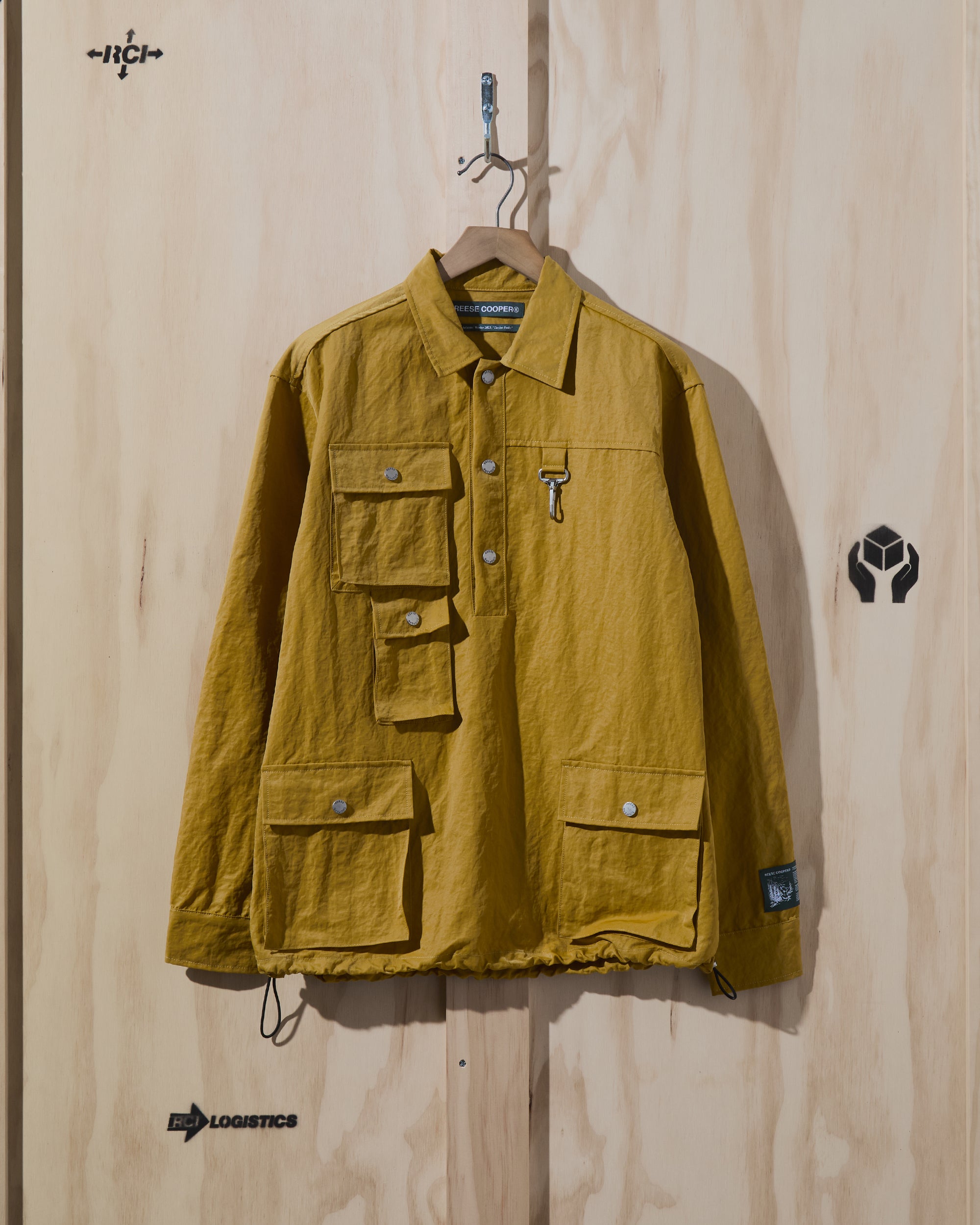 AW23 Nylon Cargo Pullover Shirt in Yellow