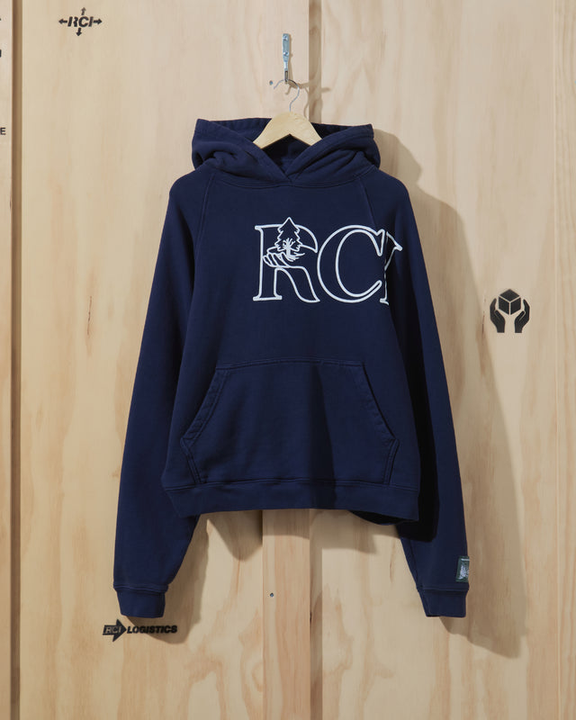 AW22 Tree Script Hooded Sweatshirt in Navy Blue