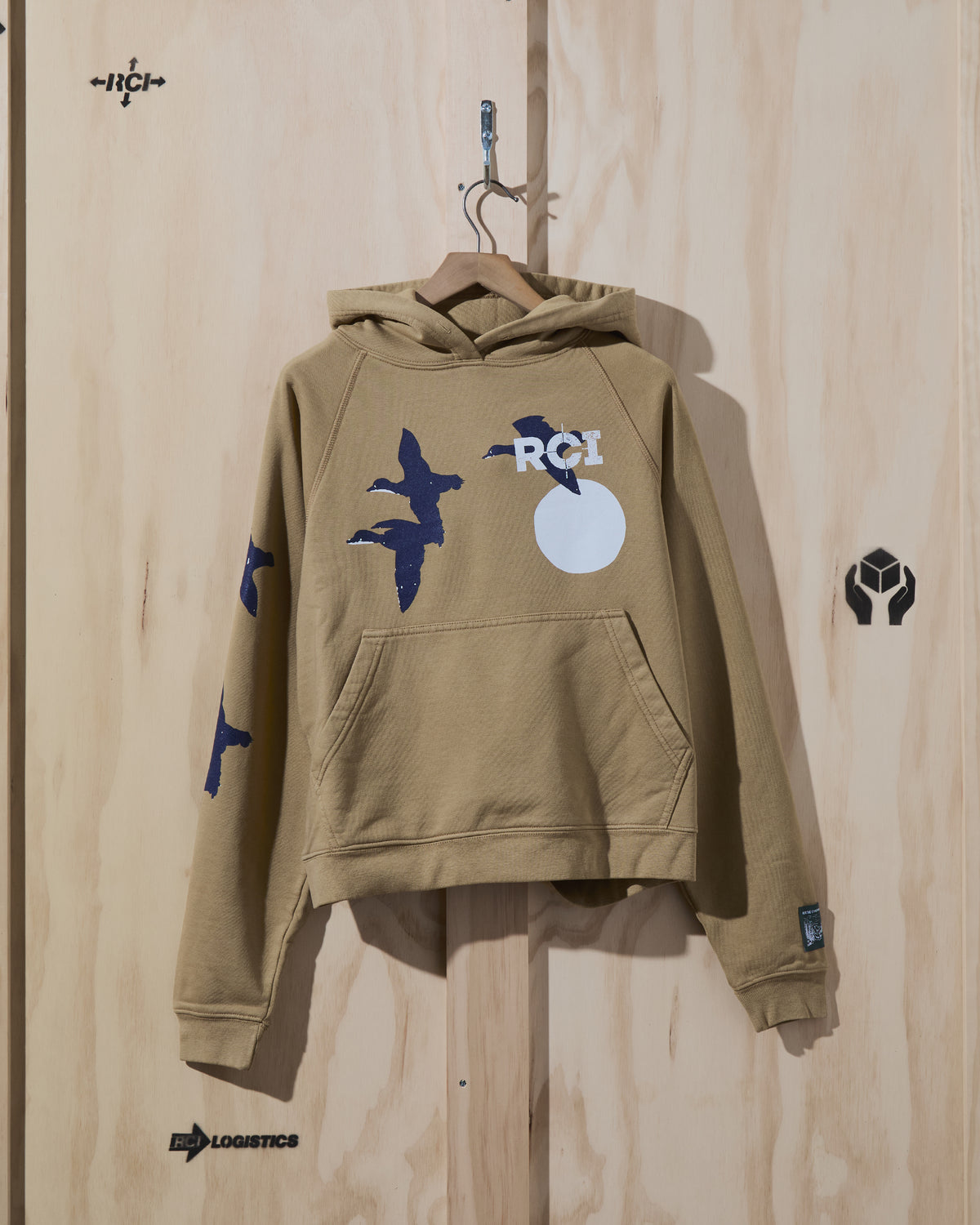 AW22 Birds Hooded Sweatshirt in Wheat