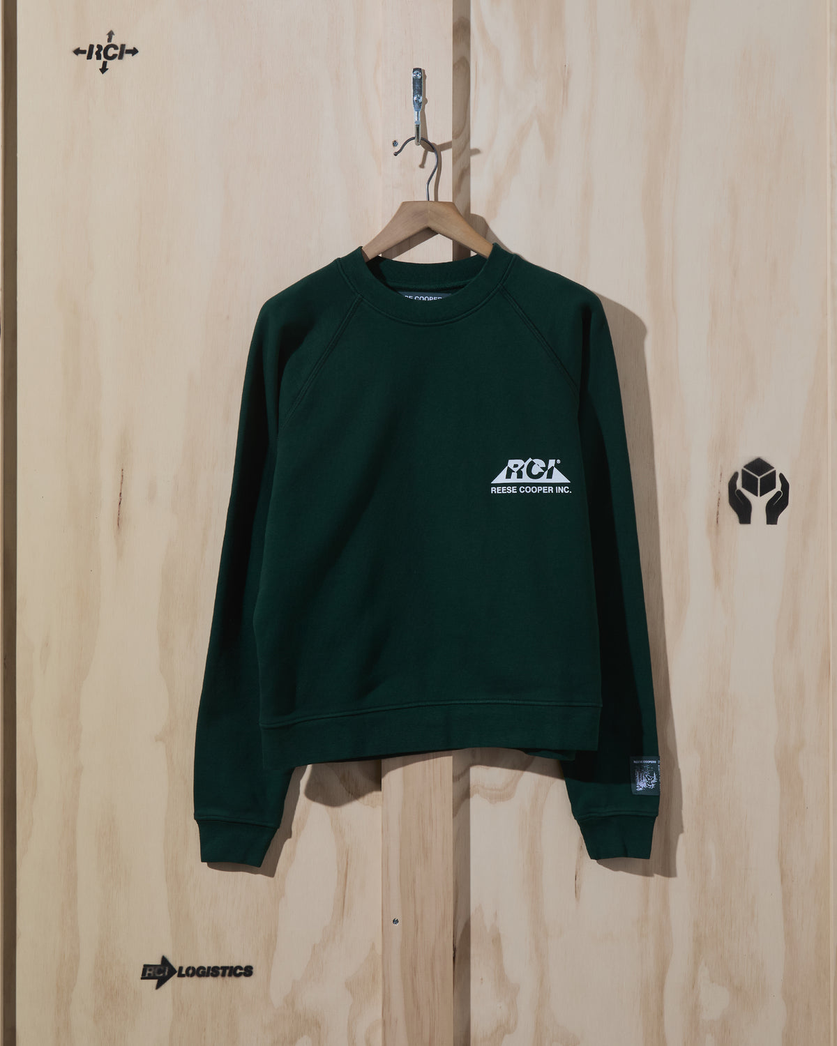 AW22 Mountain Logo Crewneck Sweatshirt in Forest Green