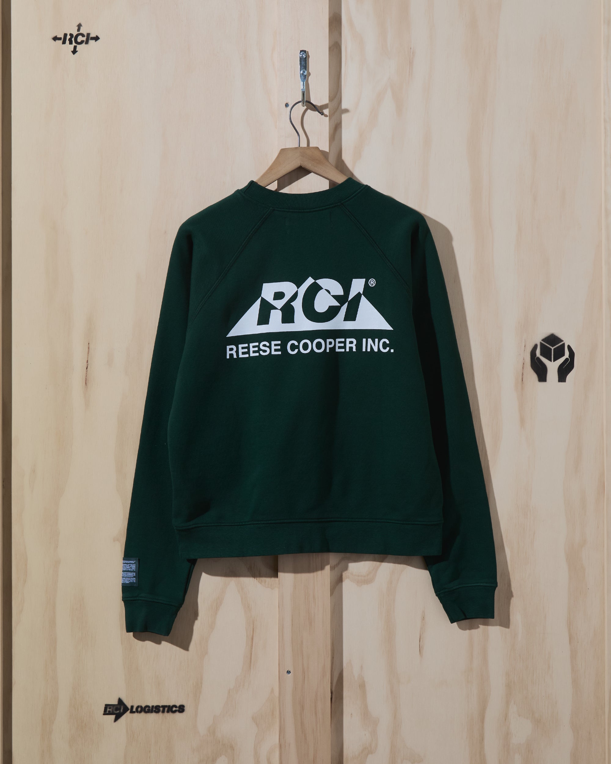 AW22 Mountain Logo Crewneck Sweatshirt in Forest Green