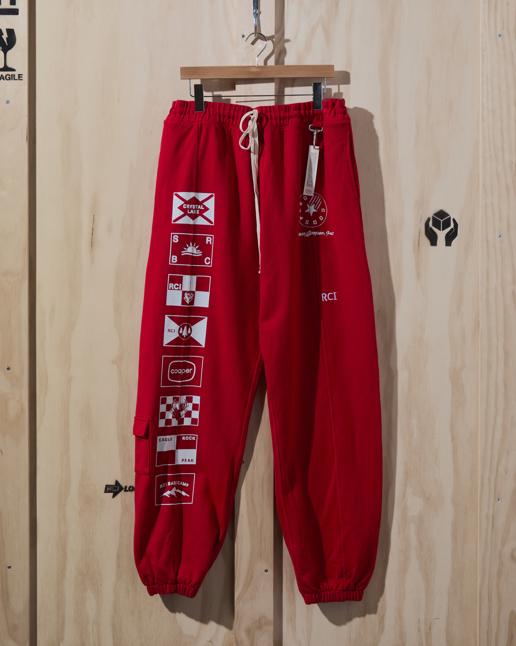 SS22 Flag Print Sweatpant in Red