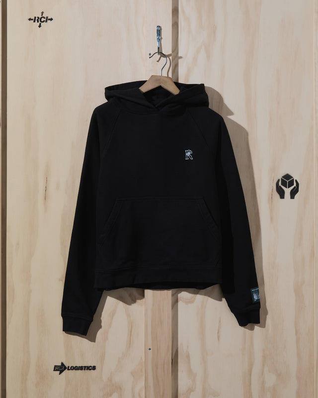 AW22 Mini R Logo Hooded Sweatshirt in Black