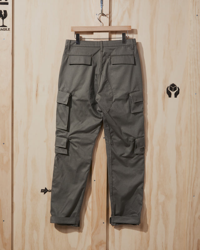 SS22 Herringbone Cargo Pant in Sage