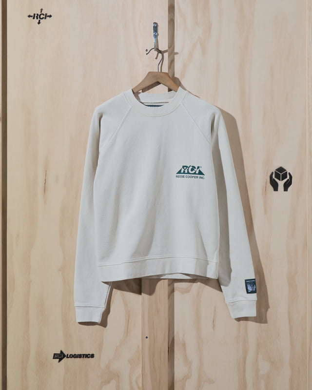 AW22 Mountain Logo Crewneck Sweatshirt in Vintage White