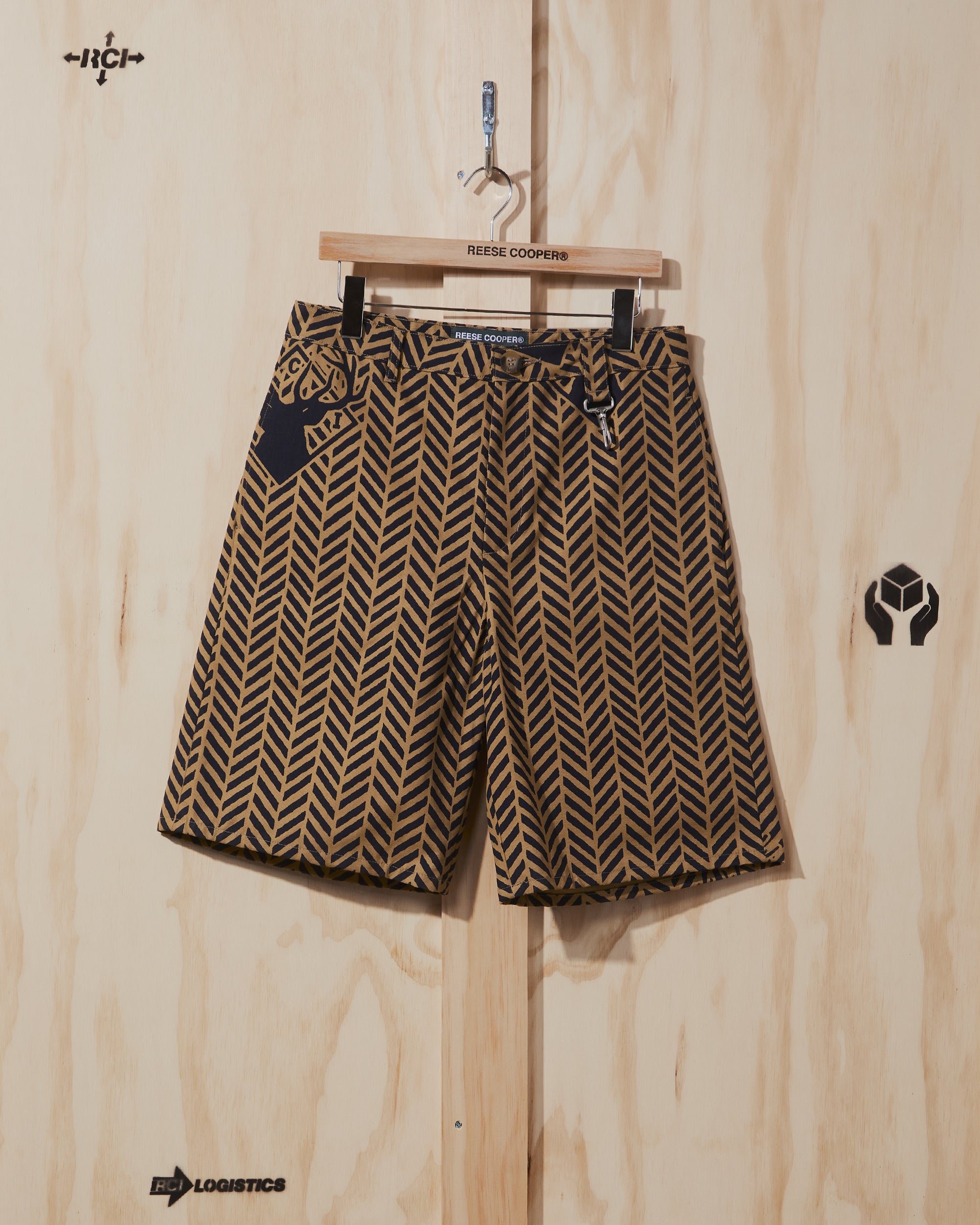 AW22 Wideleg Short in Herringbone Print