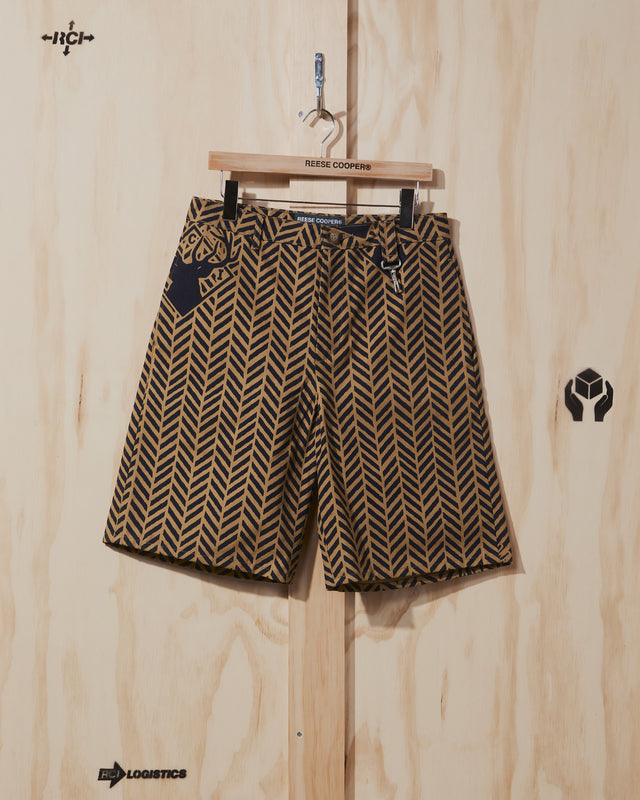 AW22 Wideleg Short in Herringbone Print