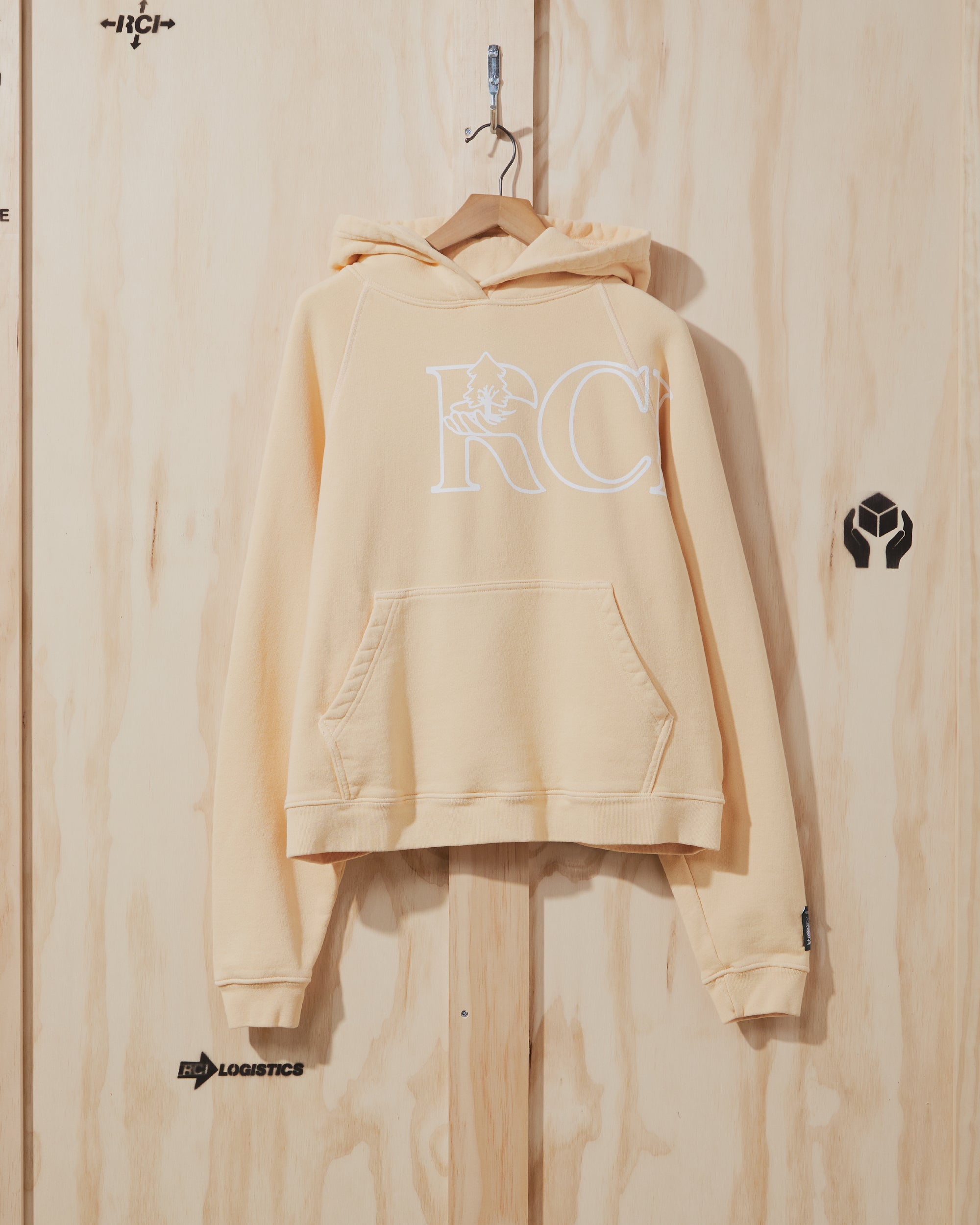 AW22 Tree Script Hooded Sweatshirt in Peach