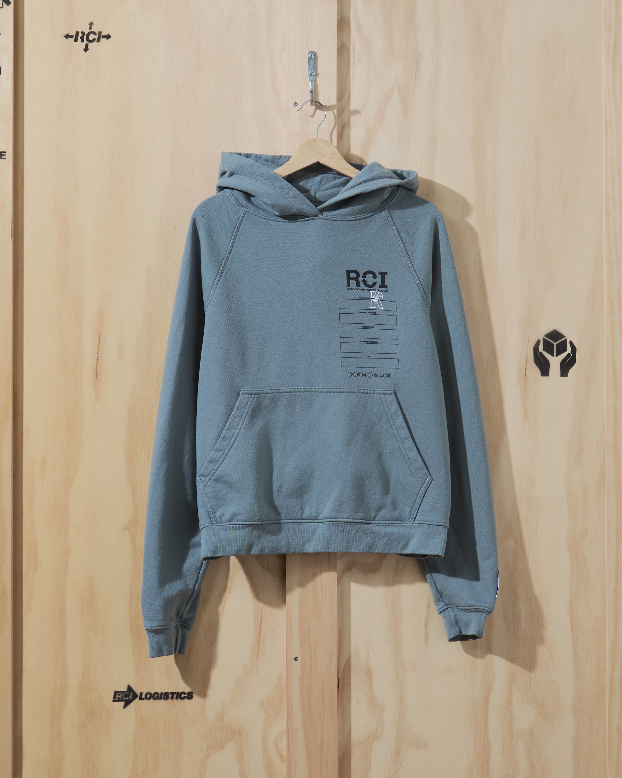 RCI Reserve Screen Printed Hooded Sweatshirt in Grey