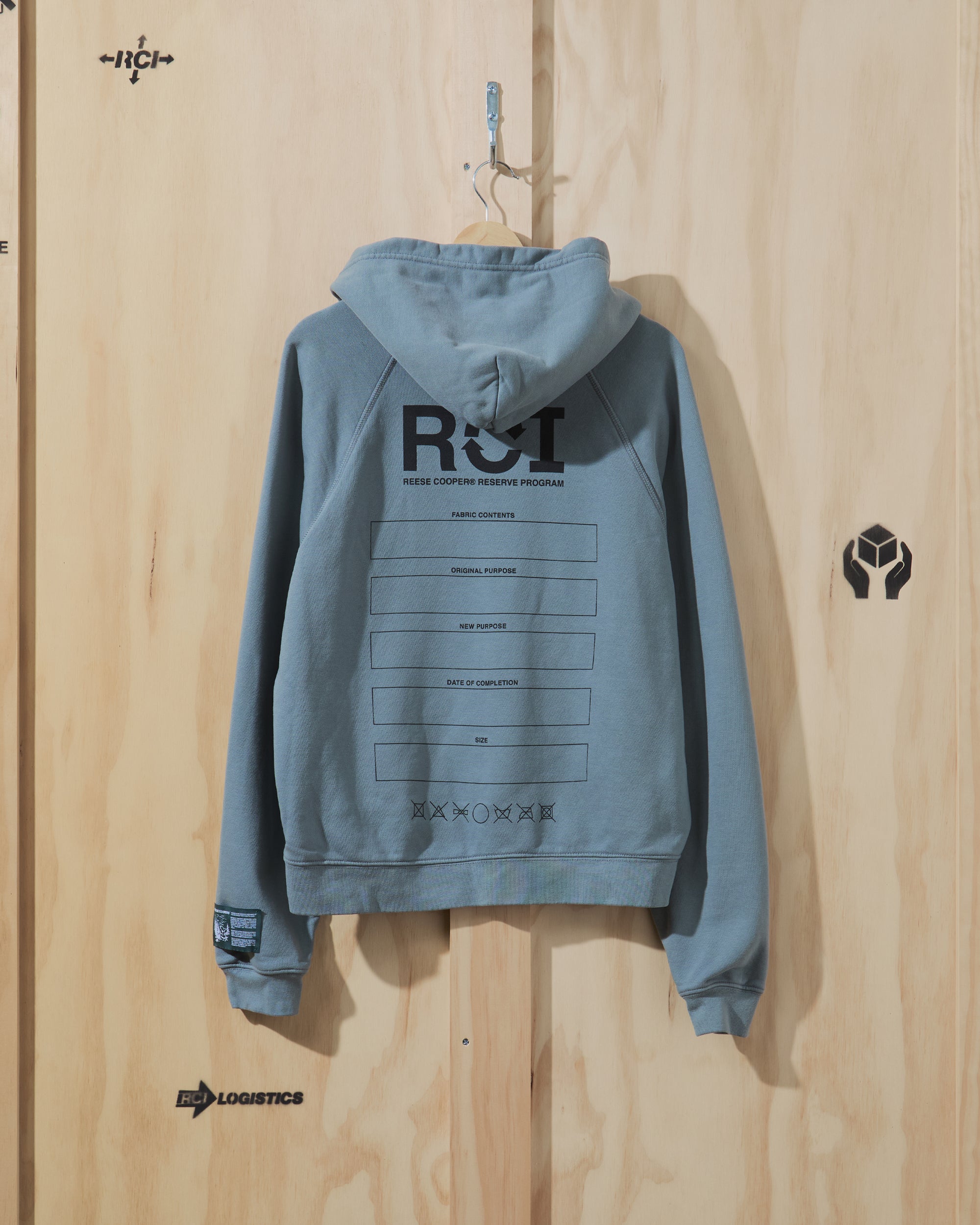 RCI Reserve Screen Printed Hooded Sweatshirt in Grey