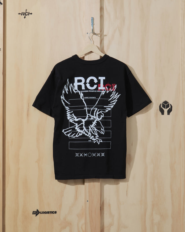 RCI Reserve Screen Printed T-Shirt in Black