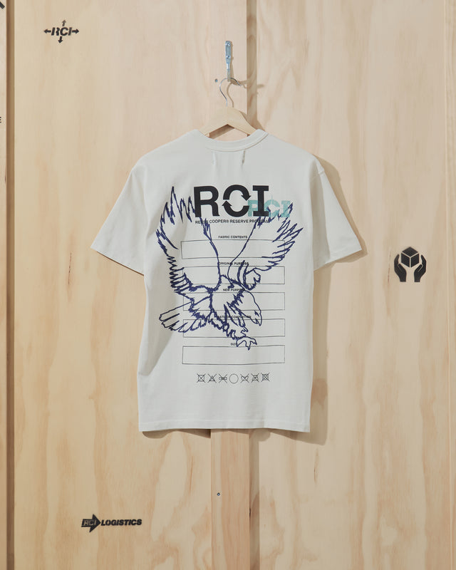 RCI Reserve Screen Printed T-Shirt in Vintage White