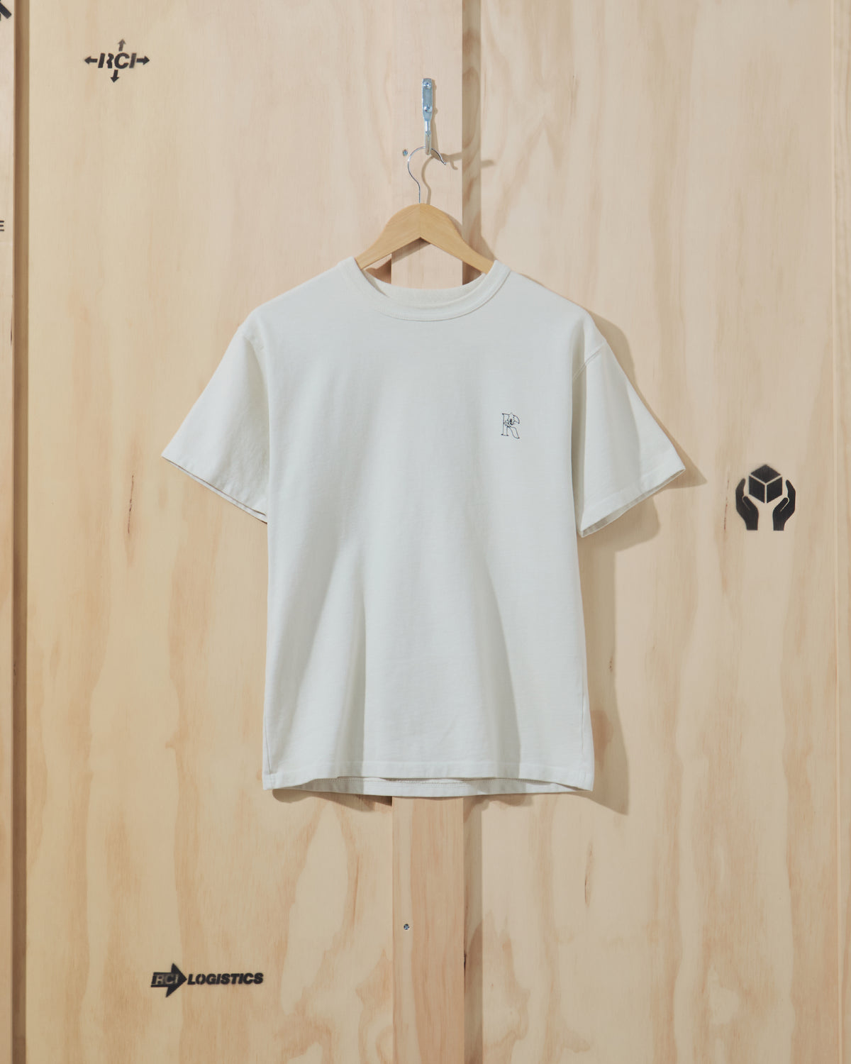 AW22 Mini R Logo T-Shirt in Vintage White