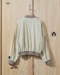 SS24 Desert Marigold Embroidered Nylon Bomber Jacket in Beige