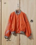 SS24 Desert Marigold Embroidered Nylon Bomber Jacket in Orange