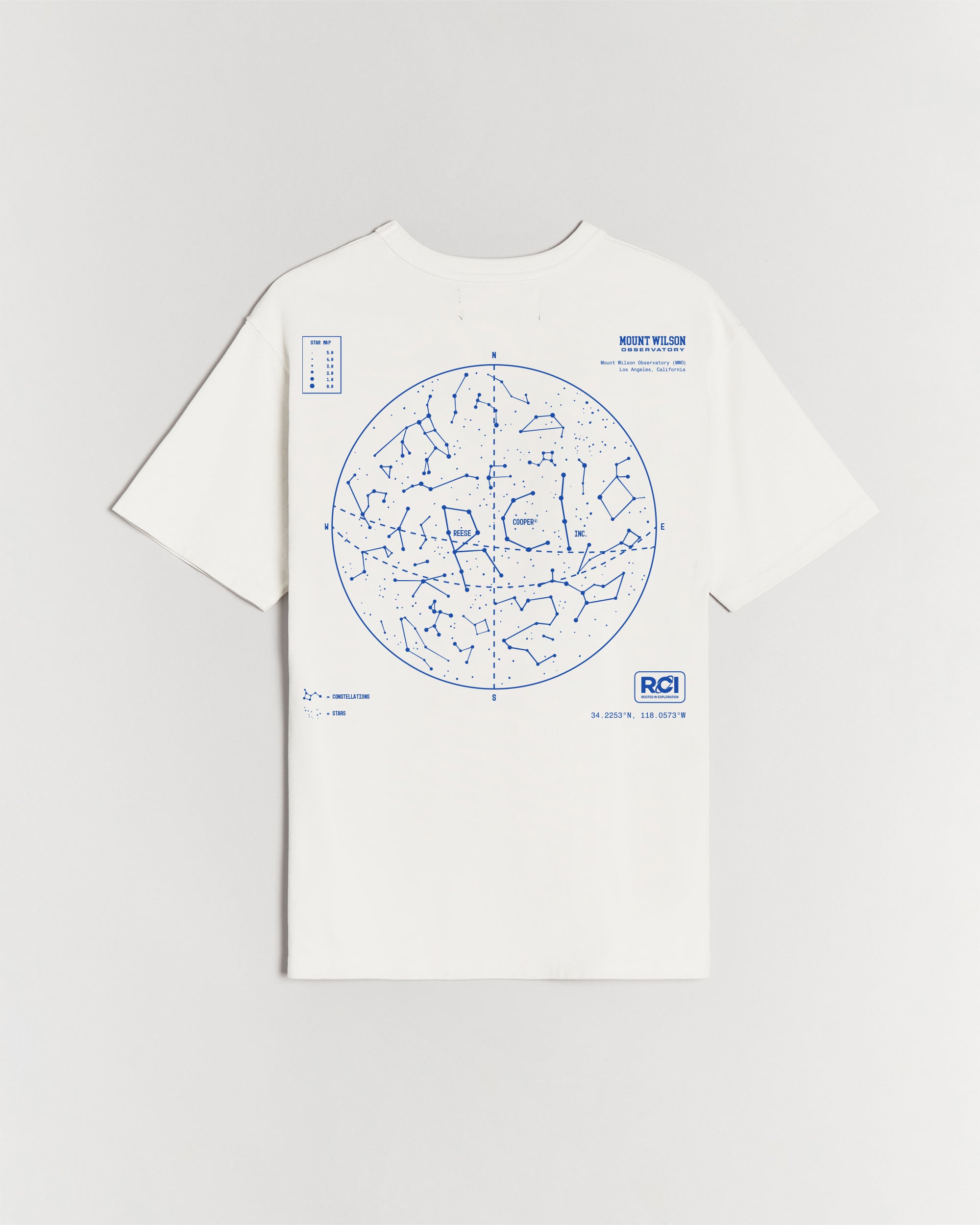 Star Map Print T-Shirt in White