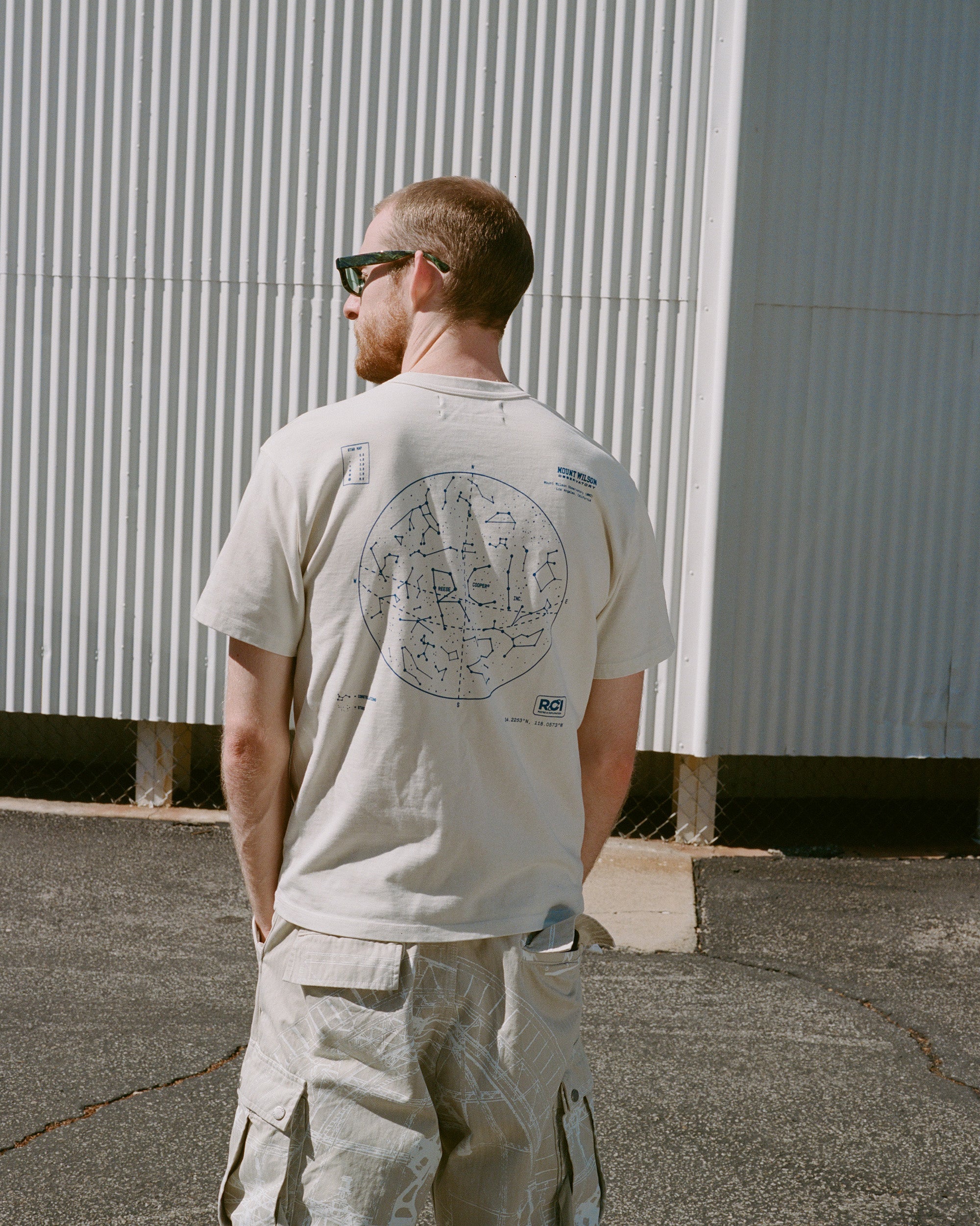 Star Map Print T-Shirt in White