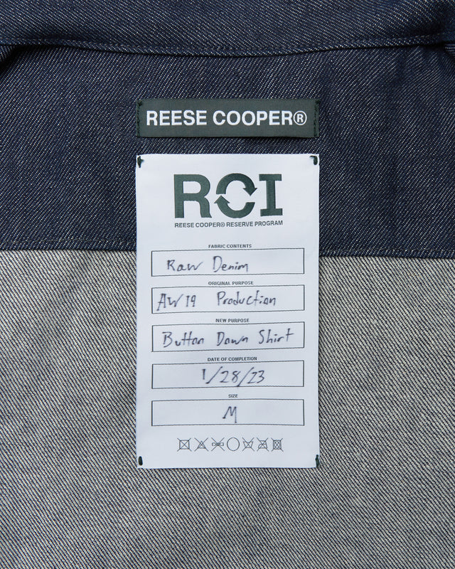 RCI Reserve: Button Down Shirt in Raw Indigo Denim