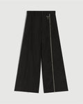 Asymmetrical Zipped Nylon Trouser in Black