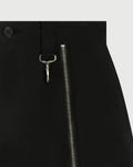 Asymmetrical Zipped Nylon Trouser in Black