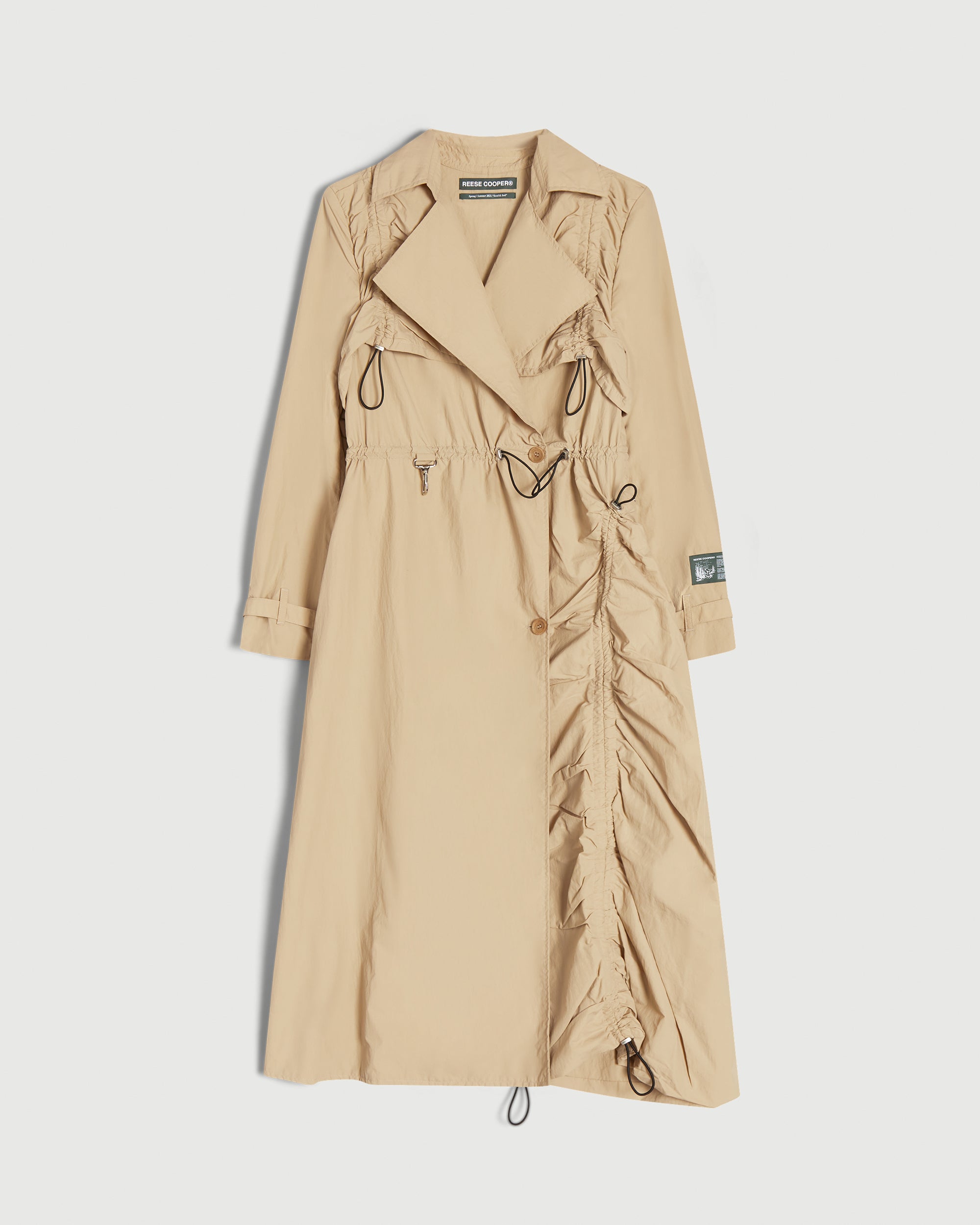 Cinched Nylon Trench Coat in Tan – REESE COOPER®