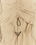 Cinched Nylon Trench Coat in Tan