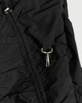 Cinched Nylon Hooded Jacket in Black