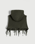 Modular Pocket Cotton Twill Hooded Vest in Olive