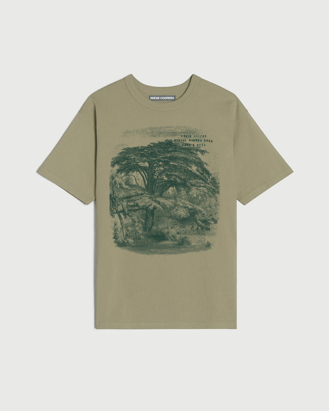 Tree Sketch T-Shirt in Khaki